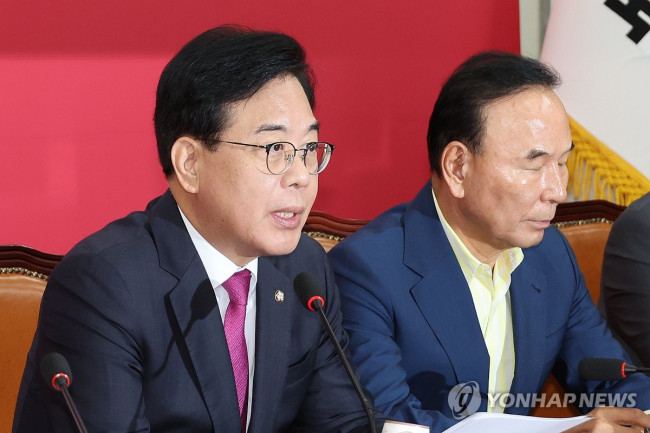 발언하는 국민의힘 송언석 비대위원장